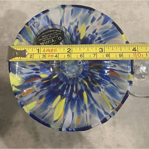 Murano Style Swirled Art Glass Candle Holders, Made in Italy, Set of 2 - Picture 14 of 14